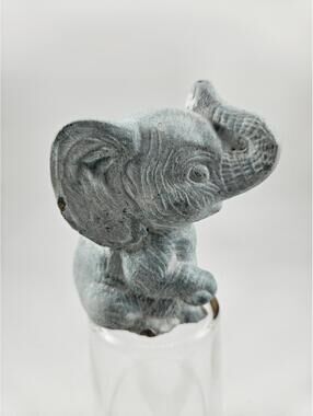 Concrete Elephant Figurine Planter Shelf Decor Bohemian Nursery Accents